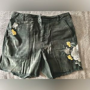 Free People embroidered shorts, camo print, very comfortable
